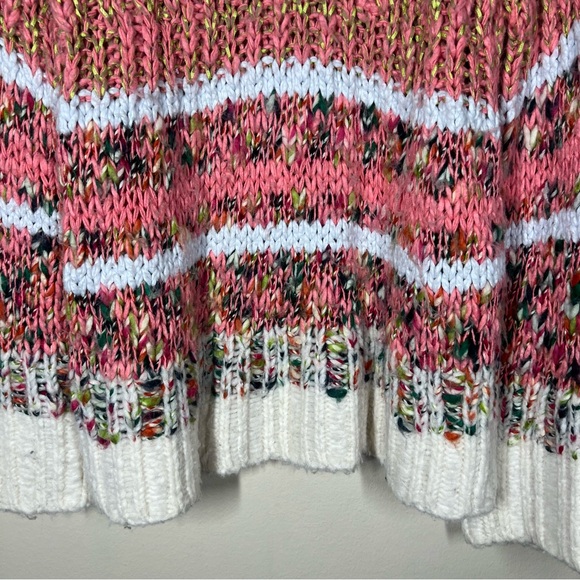 Anthropologie Chunky Knit Multicolor Kahlo Stripe Sweater Womens Size Small Boho - Picture 4 of 11
